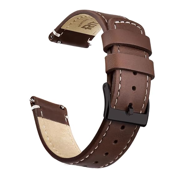 Ritche Christmas Gift 23mm Quick Release Vintage Leather Watch Bands for Men Genuine Brown Straps Perfect for White Elephant and Stocking Stuffers