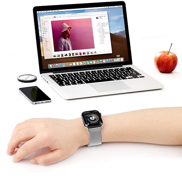 SPINYE SPINYE Stainless Steel Mesh Band for Apple Watch 38mm 40mm 42mm 44mm Compatible with Series 5 4 3 2 for Men and Women Silver - View 5 of 6