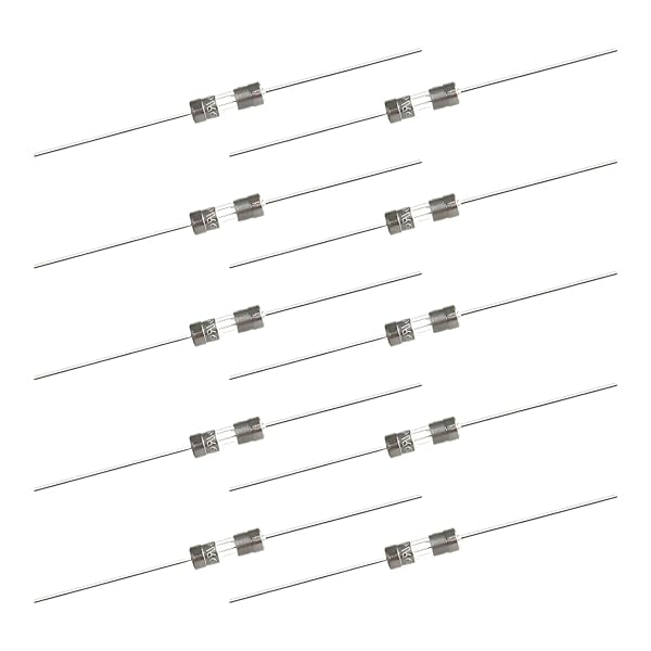 Fielect 20Pcs 250V 5A Slow Blow Axial Lead Glass Tube Fuses 3.6x10mm for Reliable Circuit Protection