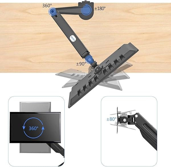 suptek Suptek Adjustable Gas Spring Monitor Mount for 17 to 27 Inch Monitors Supports Up to 13.2 lbs for Optimal Viewing Experience - View 6 of 8