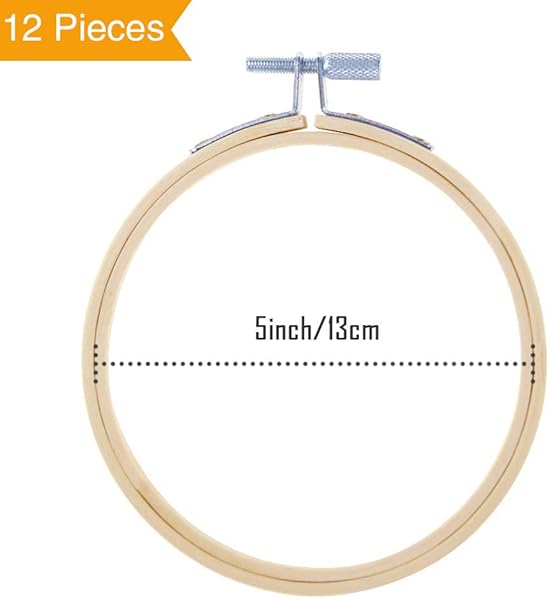 Caydo Caydo 12 Pack 5 Inch Embroidery Hoops for Cross Stitch Christmas Ornaments and Art Craft Sewing Projects - View 2 of 7