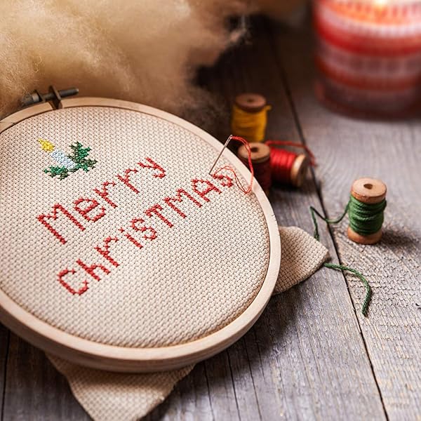 Caydo Caydo 12 Pack 5 Inch Embroidery Hoops for Cross Stitch Christmas Ornaments and Art Craft Sewing Projects - View 7 of 7