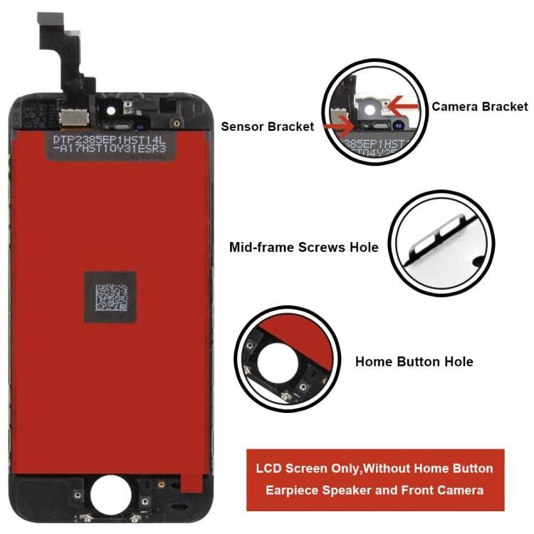 Brinonac Brinonac iPhone 5s/SE 2016 Screen Replacement: Black LCD Touch Display with Tools & Protector - View 2 of 7