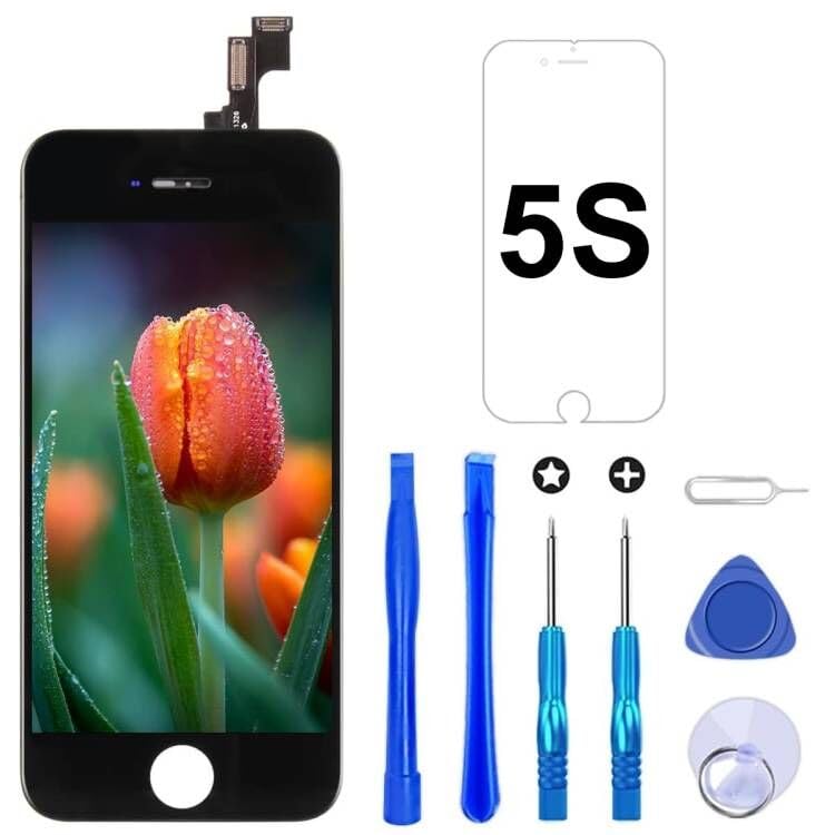 Brinonac iPhone 5s/SE 2016 Screen Replacement: Black LCD Touch Display with Tools & Protector