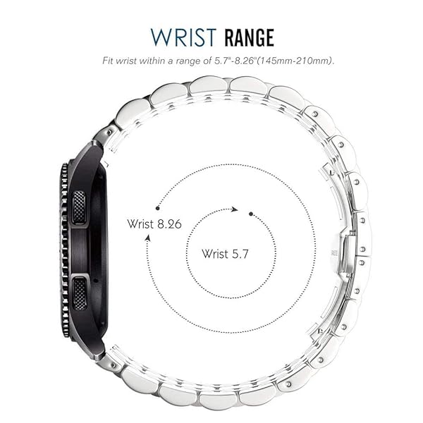 SPINYE SPINYE Stainless Steel Band for Samsung Galaxy Watch 6 5 4 3 Active 2 20mm Metal Replacement Strap for Men Women Silver Gold - View 8 of 9