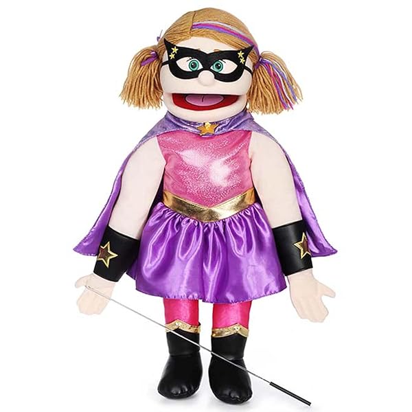 25 Inch Superhero Peach Girl Full Body Ventriloquist Style Puppet for Kids and Collectors