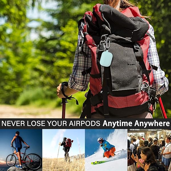 R-fun Rfun Soft Silicone Protective Case for AirPods Pro 2nd 1st Generation with Cleaner Kit and Keychain in Turquoise for Men and Women - View 9 of 9