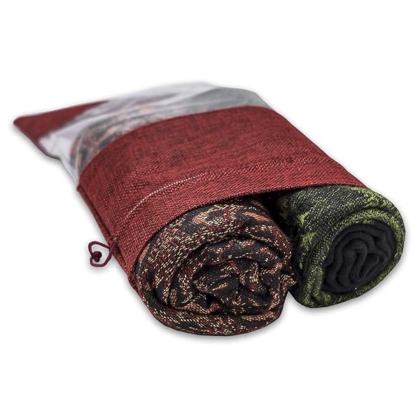 TheDisplayGuys For Your Modern Living TheDisplayGuys 12 Pack Maroon 7.5x11.5 Linen Burlap and Sheer Organza Gift Bags with Drawstring for Party Favors and Treats - View 3 of 6