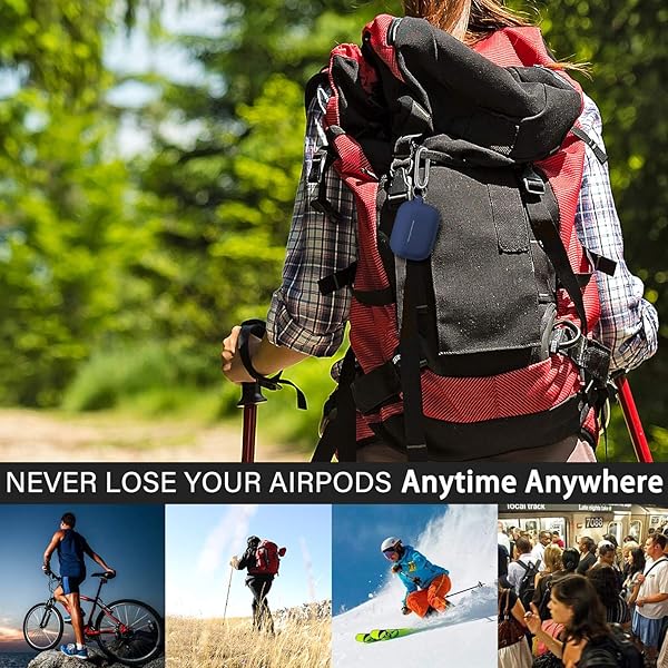 R-fun Rfun Soft Silicone Protective Case for AirPods Pro 2nd 1st Generation with Cleaner Kit and Keychain Midnight Blue - View 9 of 9