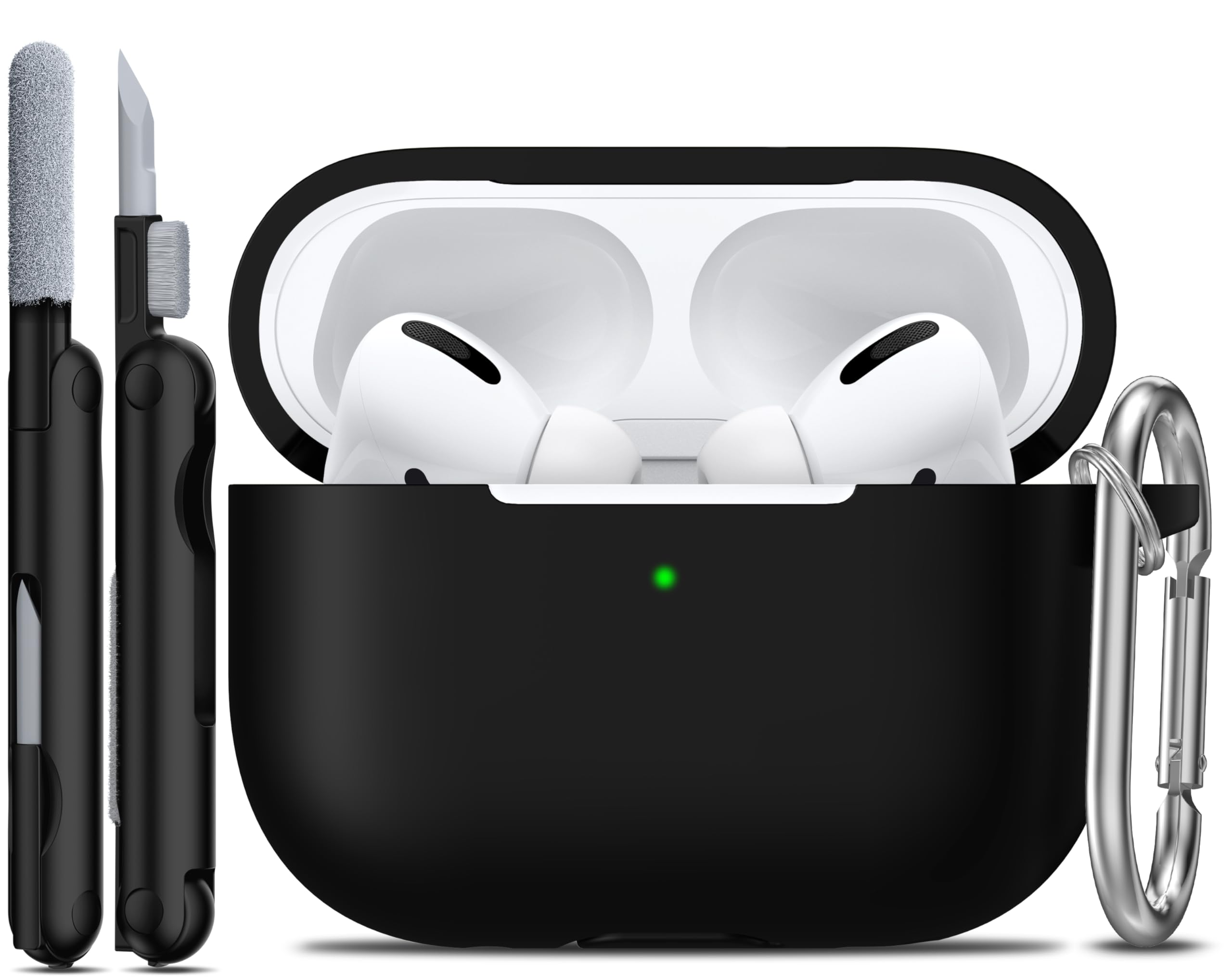 Rfun AirPods Pro Case Soft Silicone Cover with Cleaner Kit Keychain Blue for 1st 2nd Generation Accessories for Men Women