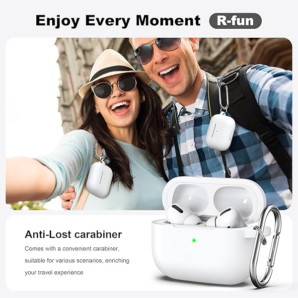 R-fun Rfun AirPods Pro 2nd 1st Generation Case with Cleaner Kit Soft Silicone Cover for Apple AirPods Pro Accessories White - View 4 of 9