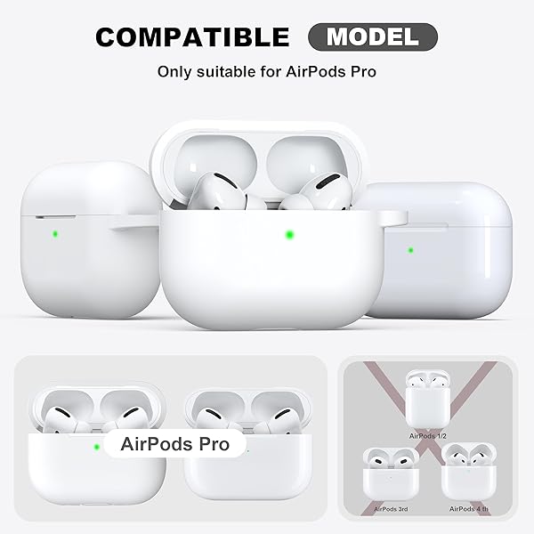 R-fun Rfun AirPods Pro 2nd 1st Generation Case with Cleaner Kit Soft Silicone Cover for Apple AirPods Pro Accessories White - View 6 of 9