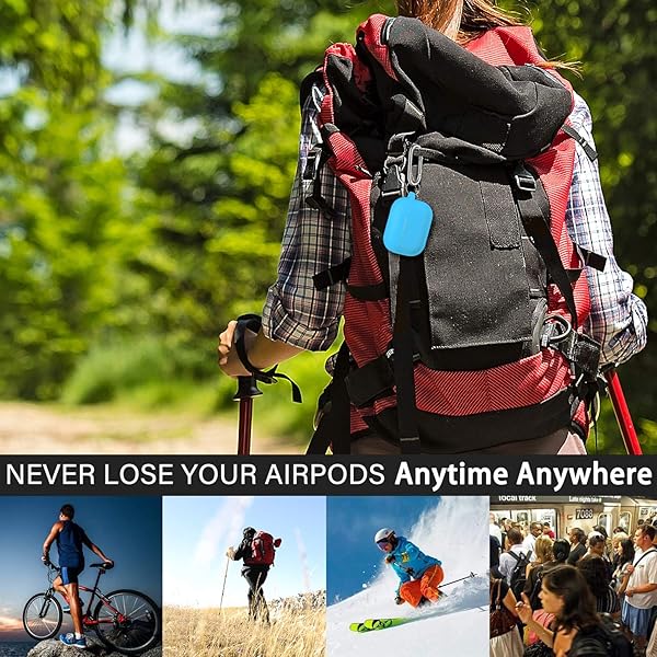 R-fun Rfun Soft Silicone Protective Case for AirPods Pro 2nd 1st Generation with Cleaner Kit and Keychain Light Blue for Men and Women - View 9 of 9