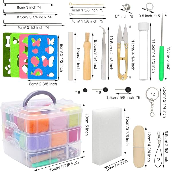 West Bay Ultimate 109-Piece Needle Felting Kit: 36 Colors Wool Roving & Complete Tools for DIY Animal Crafts & Home Decor - View 4 of 8