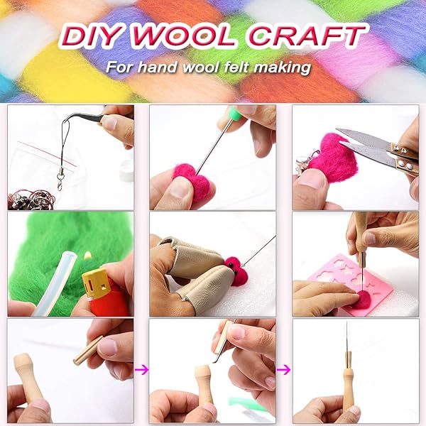 West Bay Ultimate 109-Piece Needle Felting Kit: 36 Colors Wool Roving & Complete Tools for DIY Animal Crafts & Home Decor - View 5 of 8
