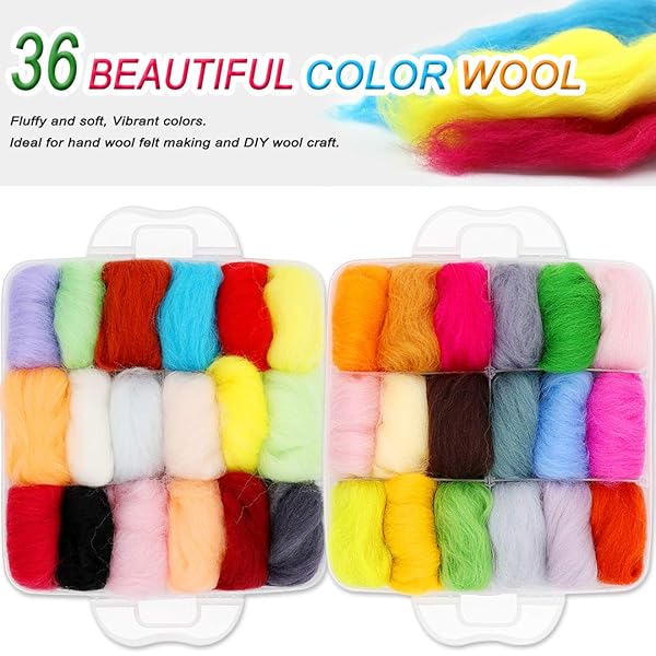 West Bay Ultimate 109-Piece Needle Felting Kit: 36 Colors Wool Roving & Complete Tools for DIY Animal Crafts & Home Decor - View 7 of 8