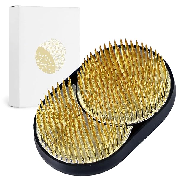 Wazakura Buy Wazakura Sun and Moon Ikebana Kenzan - Japanese Brass Flower Holder for Stunning Floral Arrangements