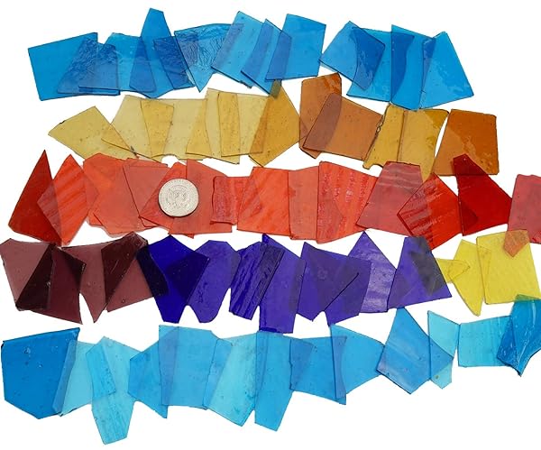 Lanyani Lanyani Transparent Cathedral Stained Glass Sheets for Crafts Mixed Colors Irregular Shape 2.2 Pound Value Pack - View 2 of 6