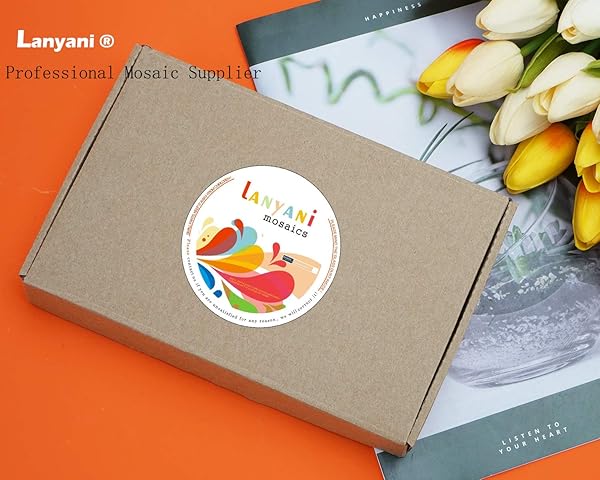 Lanyani Lanyani Transparent Cathedral Stained Glass Sheets for Crafts Mixed Colors Irregular Shape 2.2 Pound Value Pack - View 6 of 6