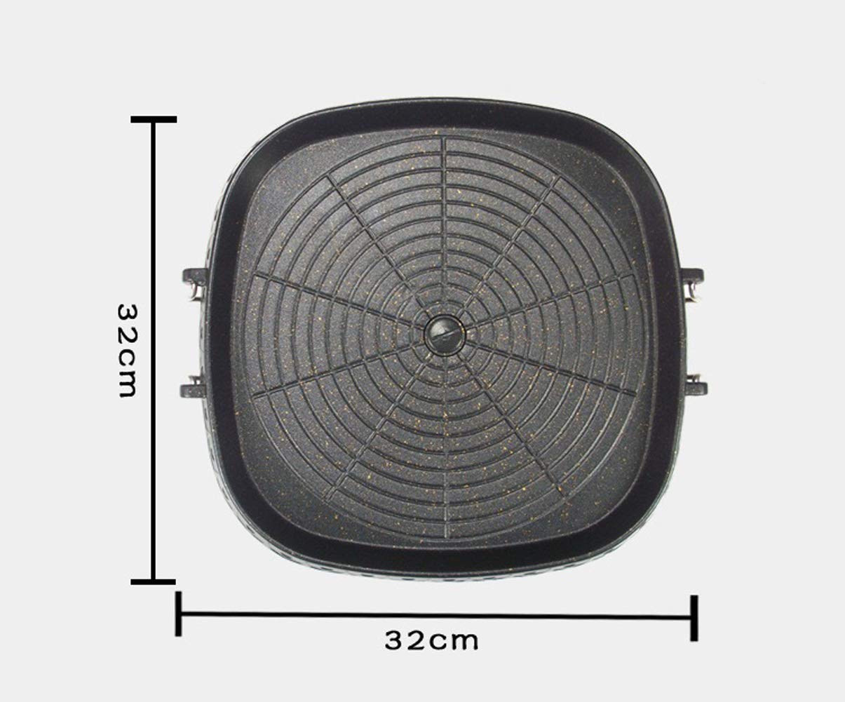 CHYIR Korean Style Square Grill Pan: Non-Stick Maifan Coated Smokeless BBQ Plate for Indoor & Outdoor Cooking - View 3 of 8