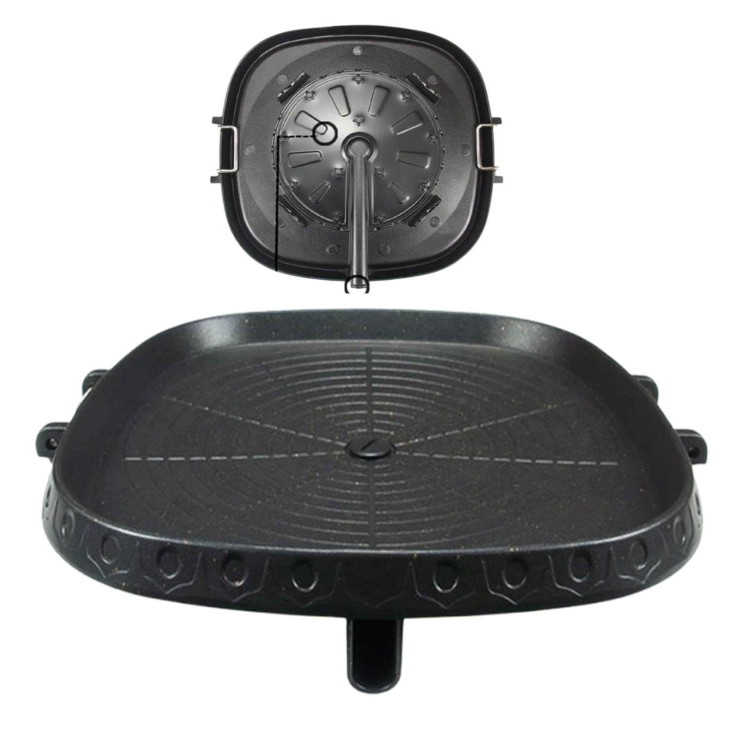 CHYIR Korean Style Square Grill Pan: Non-Stick Maifan Coated Smokeless BBQ Plate for Indoor & Outdoor Cooking - View 5 of 8