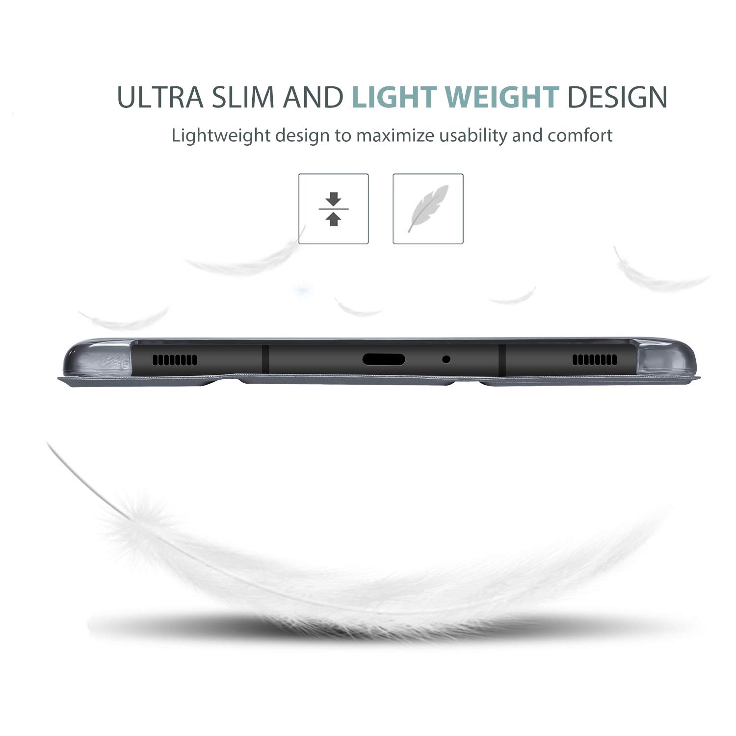 ProCase ProCase Slim Case for Galaxy Tab A 10.1 2019 Lightweight Stand Cover for SM-T510 SM-T515 SM-T517 Grey - View 5 of 7