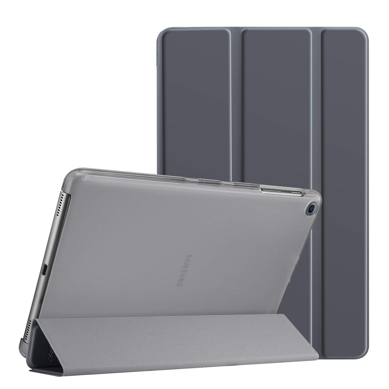 ProCase Slim Case for Galaxy Tab A 10.1 2019 Lightweight Stand Cover for SM-T510 SM-T515 SM-T517 Grey