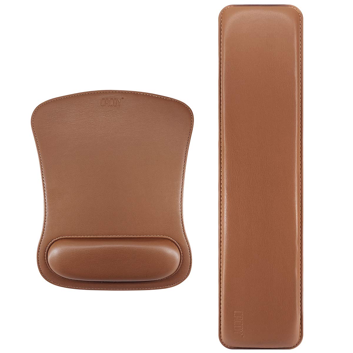 Cacoy Ergonomic PU Leather Keyboard Wrist Rest and Mouse Pad Set for Pain Relief and Comfort in Office and Home Use