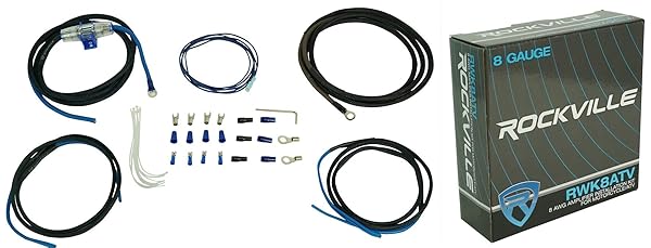 Rockville Rockville RWK8ATV 8 AWG Copper Amp Installation Wire Kit for RZR ATV UTV Blue - View 3 of 11