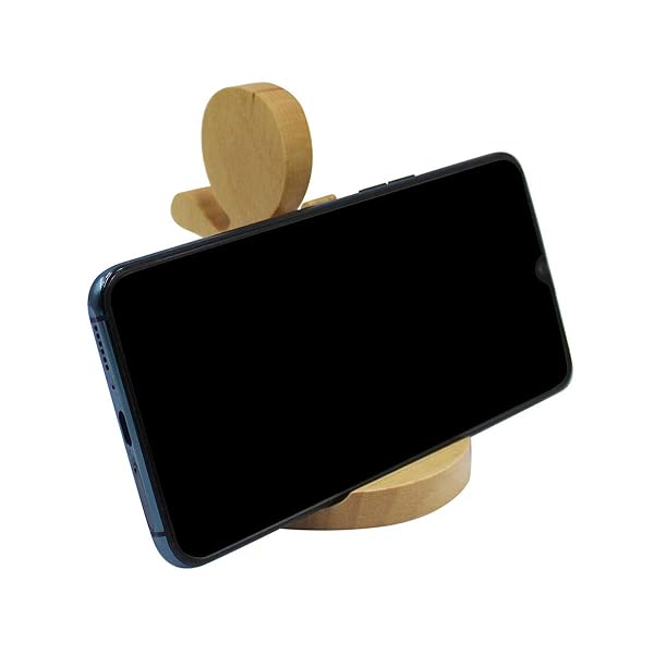 Amamcy Amamcy Cute Boy Wooden Smartphone Desk Holder for All Mobile Phones Animal Phone Stand and Desk Ornament - View 7 of 7