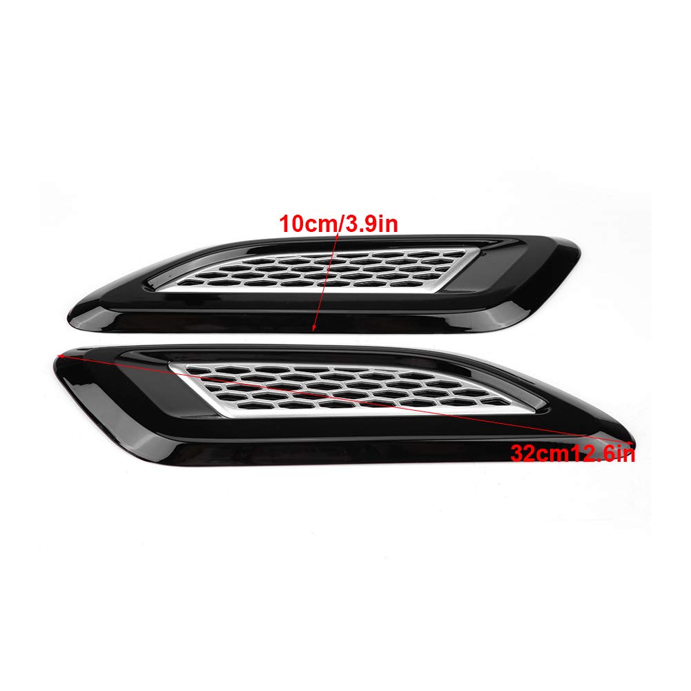 Qiilu Car Hood Vent Exterior Outlet Wing Trim Grille Side Scoop Cover for Evoque 2012-2018 Turbo Bonnet Vent Decor - View 2 of 9