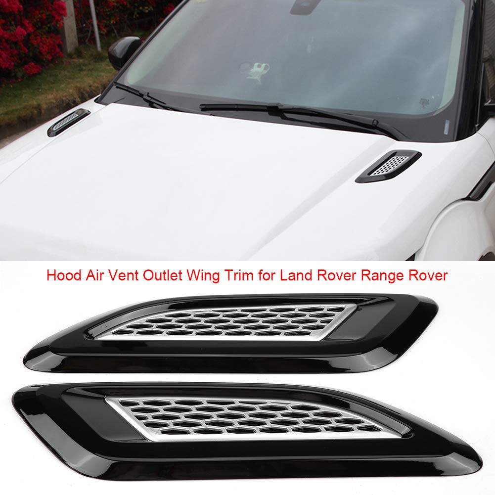 Qiilu Car Hood Vent Exterior Outlet Wing Trim Grille Side Scoop Cover for Evoque 2012-2018 Turbo Bonnet Vent Decor - View 3 of 9