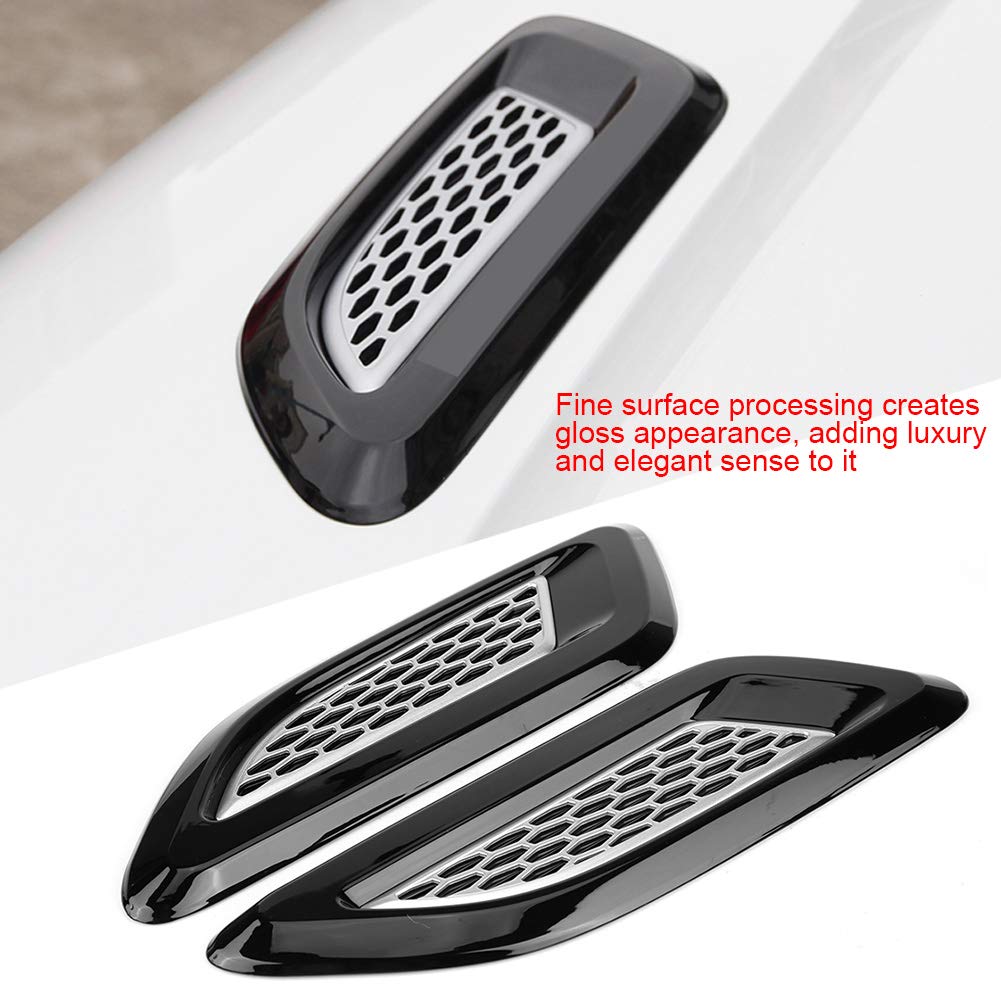 Qiilu Car Hood Vent Exterior Outlet Wing Trim Grille Side Scoop Cover for Evoque 2012-2018 Turbo Bonnet Vent Decor - View 4 of 9