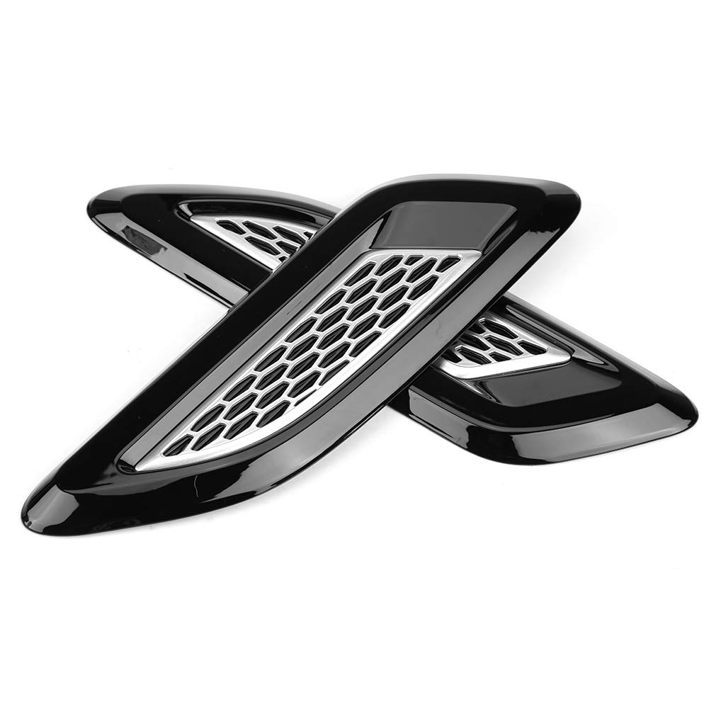 Qiilu Car Hood Vent Exterior Outlet Wing Trim Grille Side Scoop Cover for Evoque 2012-2018 Turbo Bonnet Vent Decor - View 8 of 9