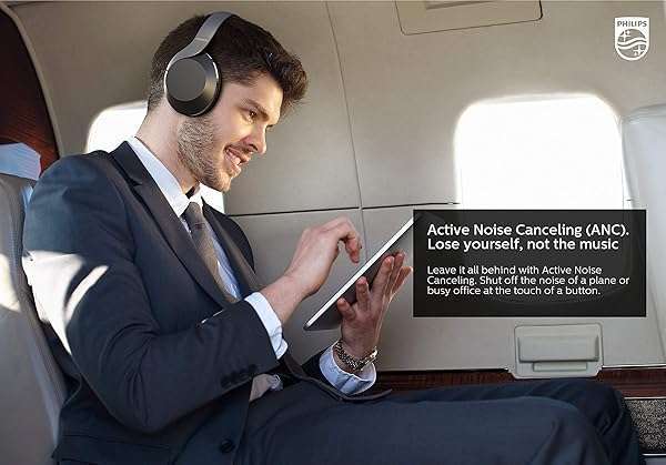 Philips PHILIPS PH805 ANC Over Ear Wireless Headphones: Hi-Res Audio, 30H Playtime & Comfort Fit - View 3 of 10