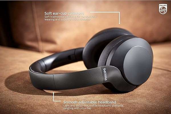 Philips PHILIPS PH805 ANC Over Ear Wireless Headphones: Hi-Res Audio, 30H Playtime & Comfort Fit - View 7 of 10