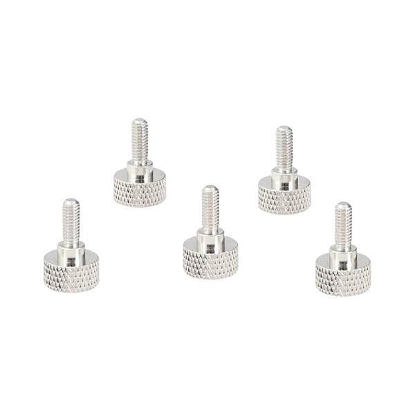 CAMVATE M4 Thumb Screw Button Head Cap Screw Brass Nickel Pack of 5 for Secure Fastening and Durability