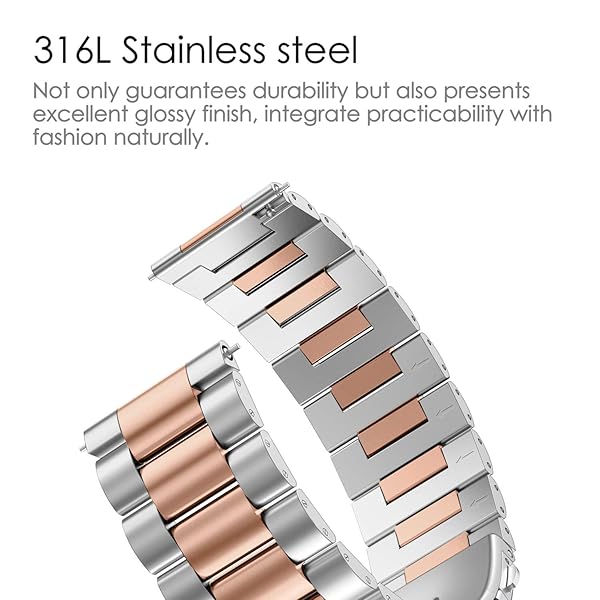 FINTIE Fintie Galaxy Watch Active 40mm Bands Solid Stainless Steel Strap Rose Gold Silver for Galaxy Watch Active 2 40mm 44mm Smartwatch - View 4 of 8