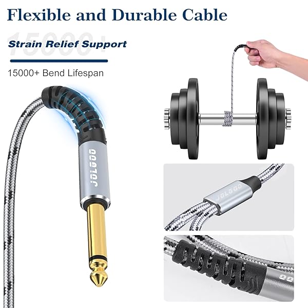 JOLGOO JOLGOO XLR Male to Dual 1/4 TS Mono Y Splitter Microphone Cable 6.6 Feet for Audio Mixing and Recording - View 5 of 6