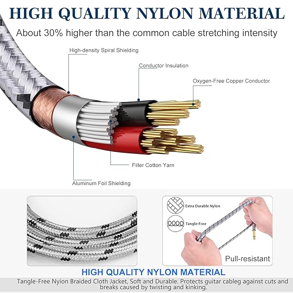 JOLGOO JOLGOO XLR Male to Dual 1/4 Inch TS Mono Y Splitter Microphone Cable 10 Feet for Audio Mixing and Recording - View 3 of 6