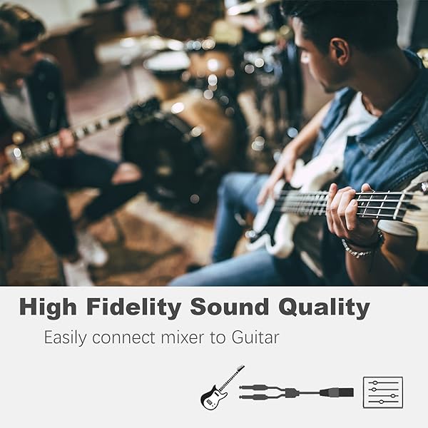 JOLGOO JOLGOO XLR Male to Dual 1/4 Inch TS Mono Y Splitter Microphone Cable 10 Feet for Audio Mixing and Recording - View 6 of 6