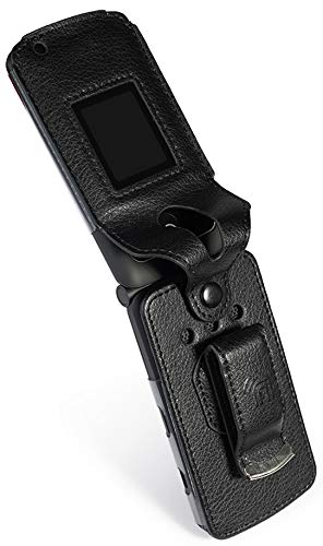 Nakedcellphone Black Vegan Leather Case for Coolpad Snap Phone with Built-in Screen Protection and Metal Belt Clip Form-Fit Cover - View 4 of 9