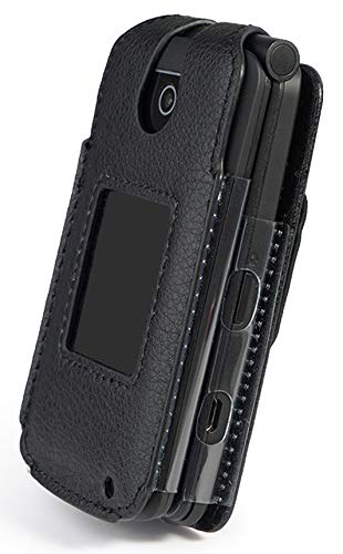 Nakedcellphone Black Vegan Leather Case for Coolpad Snap Phone with Built-in Screen Protection and Metal Belt Clip Form-Fit Cover - View 6 of 9