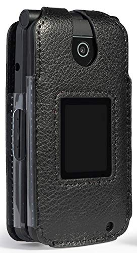 Nakedcellphone Black Vegan Leather Case for Coolpad Snap Phone with Built-in Screen Protection and Metal Belt Clip Form-Fit Cover - View 8 of 9