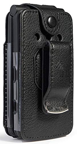 Nakedcellphone Black Vegan Leather Case for Coolpad Snap Phone with Built-in Screen Protection and Metal Belt Clip Form-Fit Cover - View 9 of 9