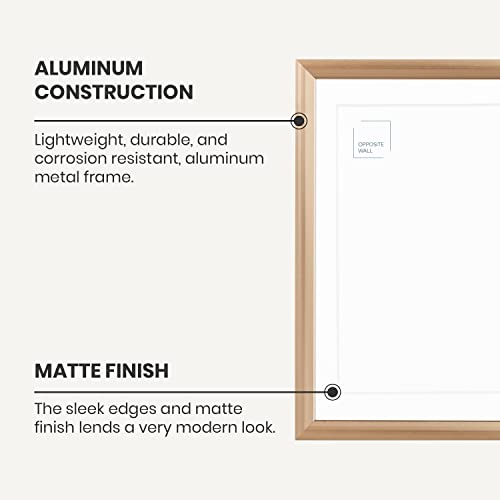 Opposite Wall Gold Sleek Matte Aluminium Metal Picture Frame 12x16 in 31x41 cm Wall Photo Frame for Posters and Photos - View 4 of 10