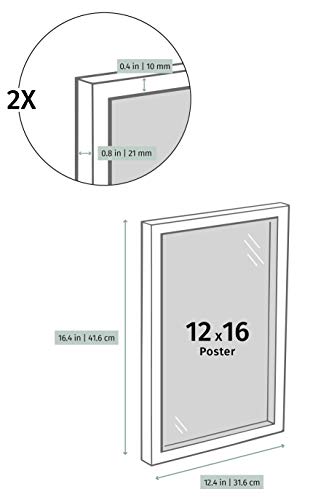 Opposite Wall Gold Sleek Matte Aluminium Metal Picture Frame 12x16 in 31x41 cm Wall Photo Frame for Posters and Photos - View 10 of 10