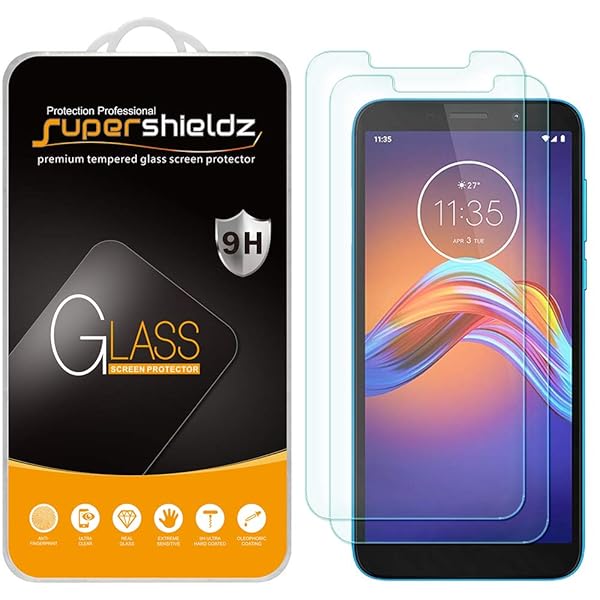 Supershieldz 2 Pack Tempered Glass Screen Protector for Motorola Moto E6 Play Anti Scratch Bubble Free