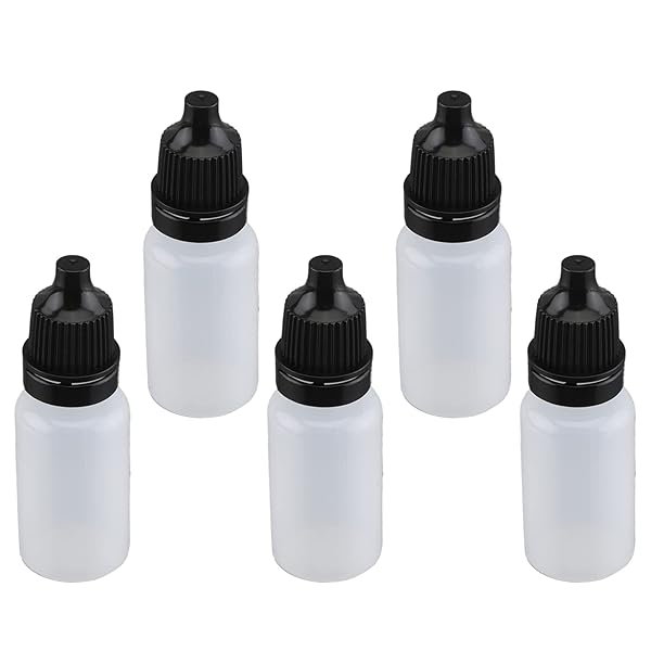 Othmro 10pcs Othmro 0.3oz PE Lab Eye Dropper Bottles - Squeezable 10ml with Childproof Cap for Liquid Storage