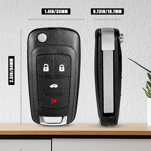 VOFONO VOFONO Keyless Entry Remote Flip Car Key Fob for 2010-2017 Chevy Camaro Cruze Equinox Impala Malibu Sonic GMC Terrain Buick Encore Replacement - View 5 of 7